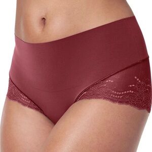 Spanx Undie-Tectable Lace Hi-Hipster Panties Sangria Red Underwear Size XL NWT
